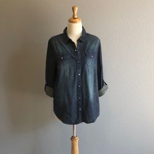 Chambray Top - Size Large - Arizona Jean Company
